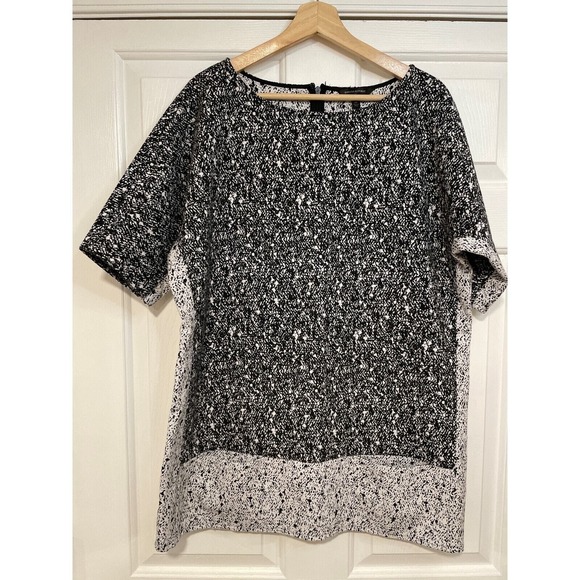 Banana Republic Dresses & Skirts - Banana Republic Boxy Loose Mod Shift Mini Dress Black White XL 14 Chic Lagenlook